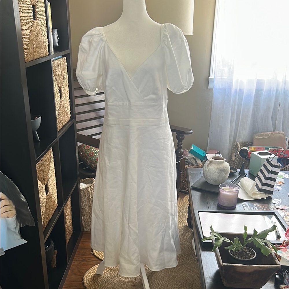 J. Crew White Midi Dress